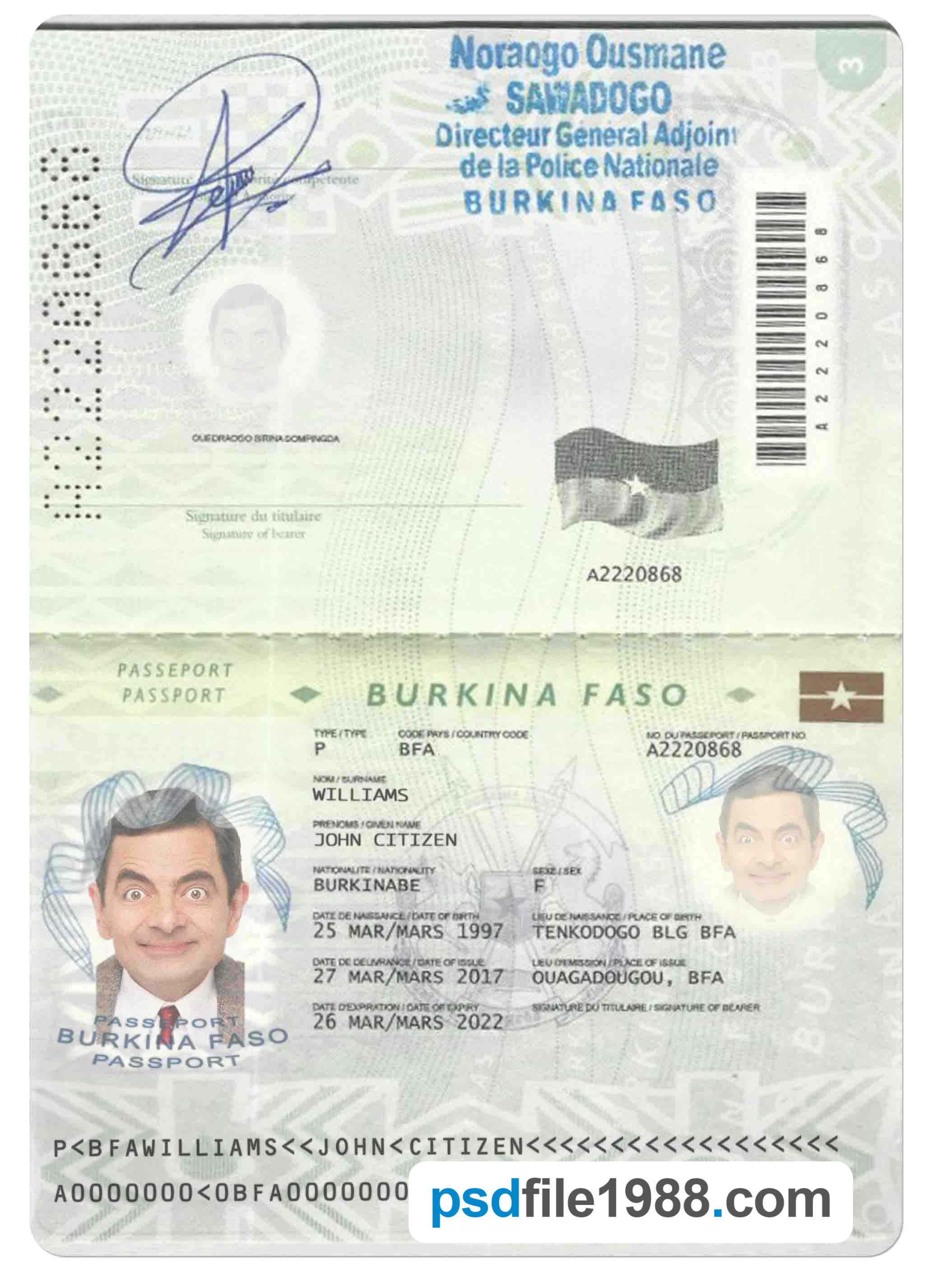 Burkina Faso Passport 2008-2018
